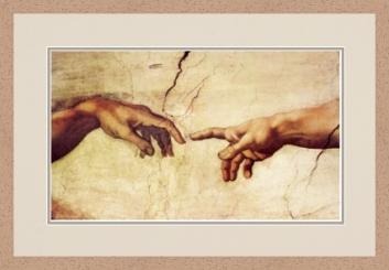 Michelangelo - Die Erschaffung Adams framed_1091970944 