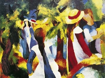 Macke August - Mädchen unter Bäumen 