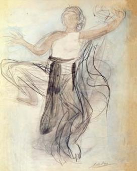 Rodin Auguste - Danseuse cambodgienne de face 
