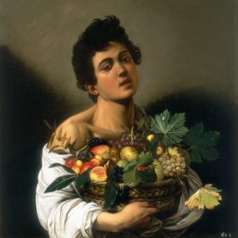 Caravaggio  - Junger Mann mit Fruchtkorb 