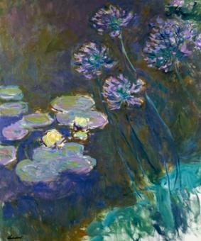 Monet Claude - Gelbe Seerosen und Agapanthes 