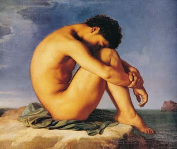 Flandrin Hippolyte - Jeune homme du assis 