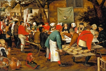 Brueghel Pieter d. Ä. - Bauernmahlzeit vor einer Schänke 