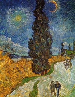 Van Gogh Vincent - Landstrasse mit Zypresse und Ste 