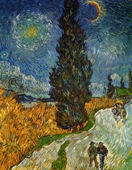 Van Gogh Vincent - Landstrasse mit Zypresse und Stem 