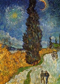 Van Gogh Vincent - Landstrasse mit Zypresse und Ste 