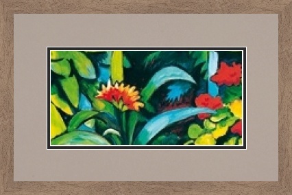 Macke August - Blumen im Garten framed_458467119 