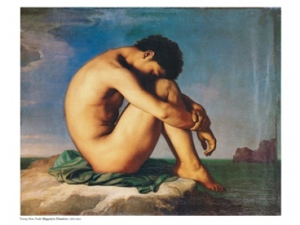 Flandrin Hippolyte - Young Man Nude framed_72561896 